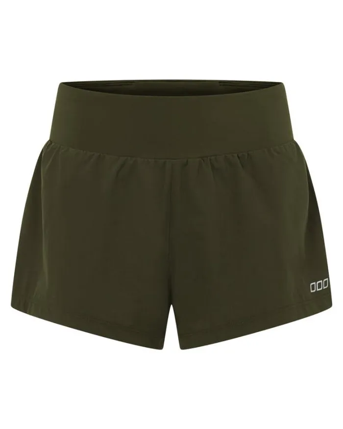 Women LORNA JANE Running Shorts Stretch and Stride Pocket Run Short Luxury Green