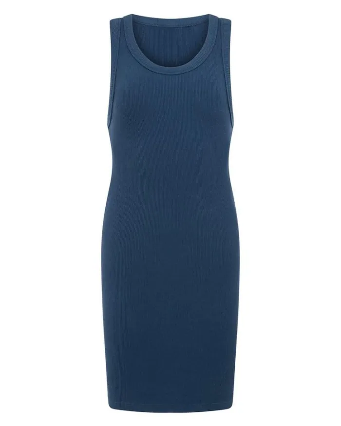 Women LORNA JANE Skirts And Dresses On The Move Rib Tank Dress Academy Blue
