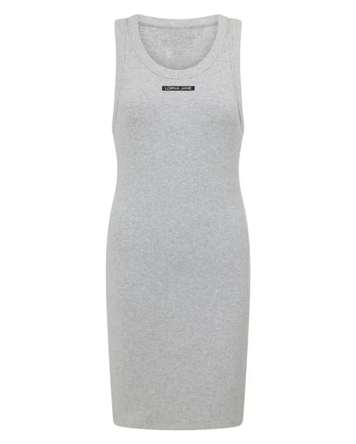 Women LORNA JANE Skirts And Dresses On The Move Rib Tank Dress Grey Marl