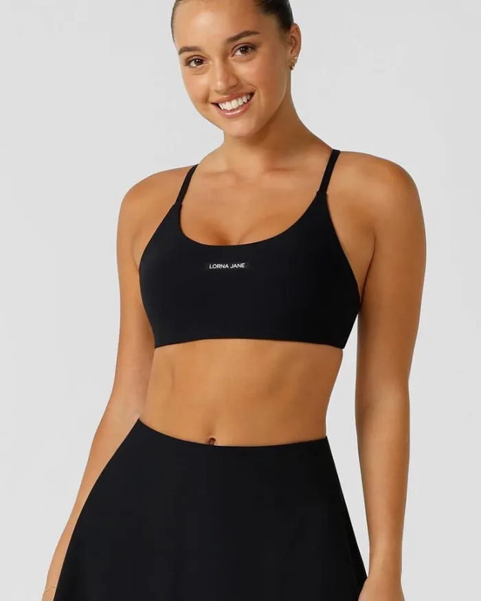Women LORNA JANE Sports Bras Adaptable Recycled Sports Bra Black
