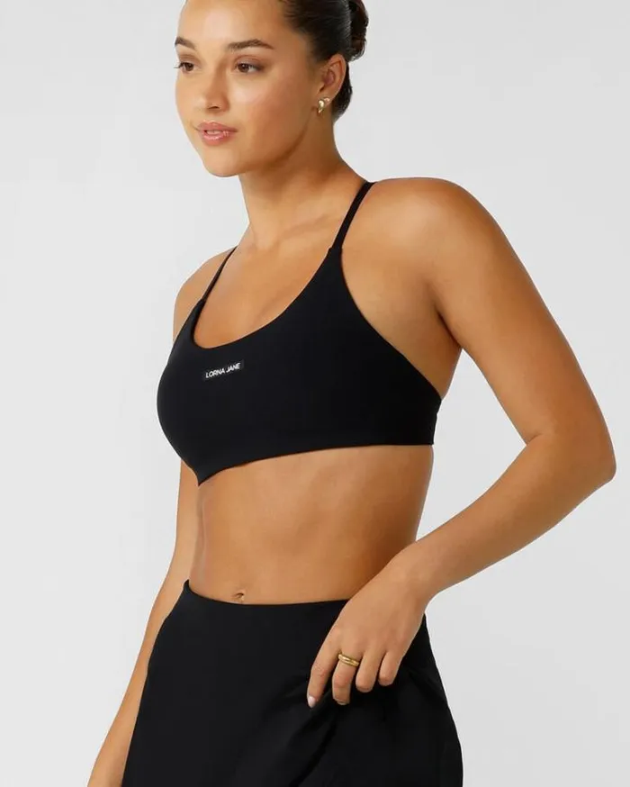 Women LORNA JANE Sports Bras Adaptable Recycled Sports Bra Black