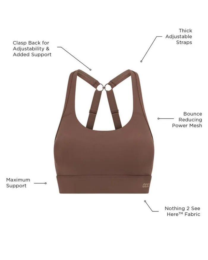 Women LORNA JANE Sports Bras Amy Maximum Support Sports Bra Chocolate