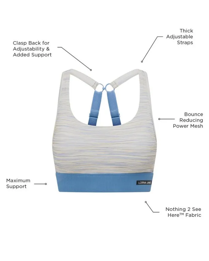 Women LORNA JANE Sports Bras Amy Maximum Support Sports Bra Sunset Marl