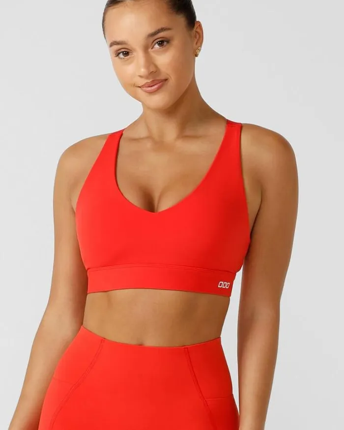 Women LORNA JANE Sports Bras Amy Sports Bra Hot Tomato