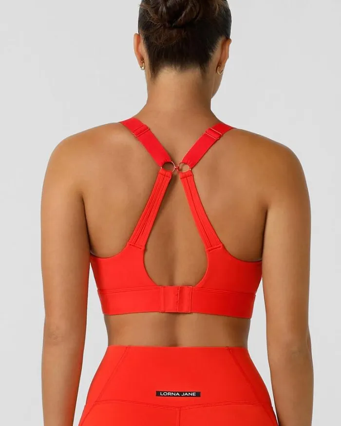 Women LORNA JANE Sports Bras Amy Sports Bra Hot Tomato