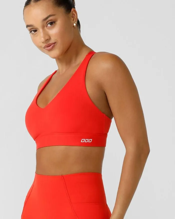 Women LORNA JANE Sports Bras Amy Sports Bra Hot Tomato