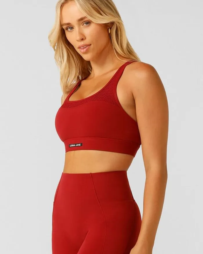 Women LORNA JANE Sports Bras Dynamic Max Support Sports Bra Cherry
