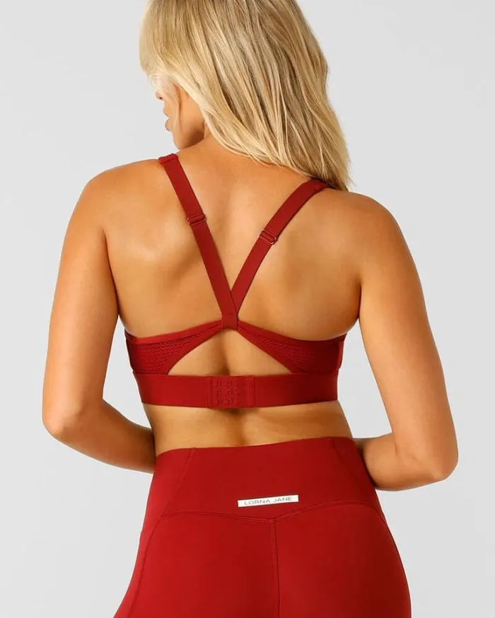 Women LORNA JANE Sports Bras Dynamic Max Support Sports Bra Cherry