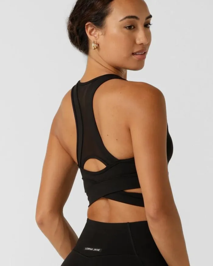Women LORNA JANE Sports Bras Elevate Mesh All Day Sports Bra Black