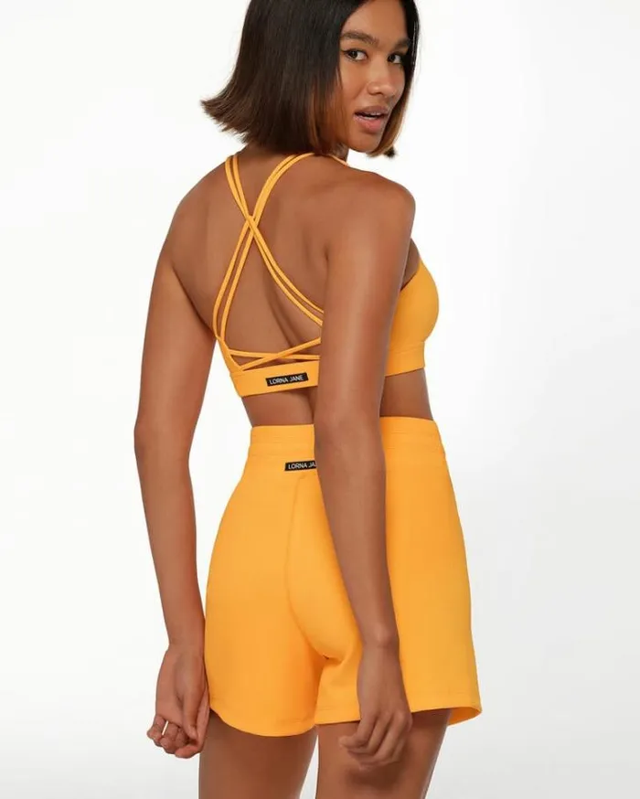 Women LORNA JANE Sports Bras Flex Rib Sports Bra Mango Sorbet