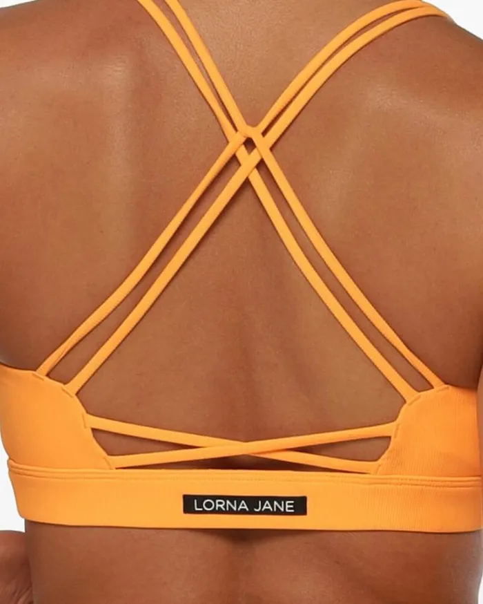 Women LORNA JANE Sports Bras Flex Rib Sports Bra Mango Sorbet