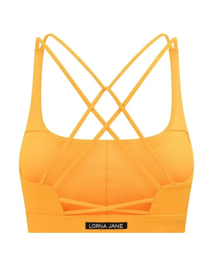 Women LORNA JANE Sports Bras Flex Rib Sports Bra Mango Sorbet