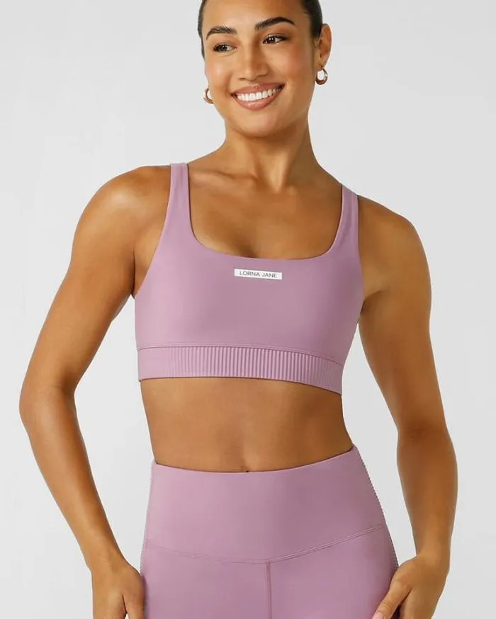 Women LORNA JANE Sports Bras Grande Rib Sports Bra New Orchid