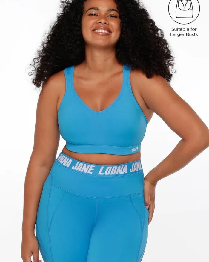 Women LORNA JANE Sports Bras Hold And Mould Sports Bra Capri Blue