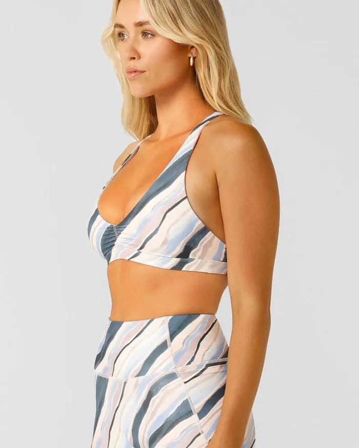 Women LORNA JANE Sports Bras Horizon Haze All Day Sports Bra Blacklace Print