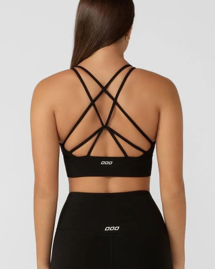 Women LORNA JANE Sports Bras Lotus Longline Sports Bra Black