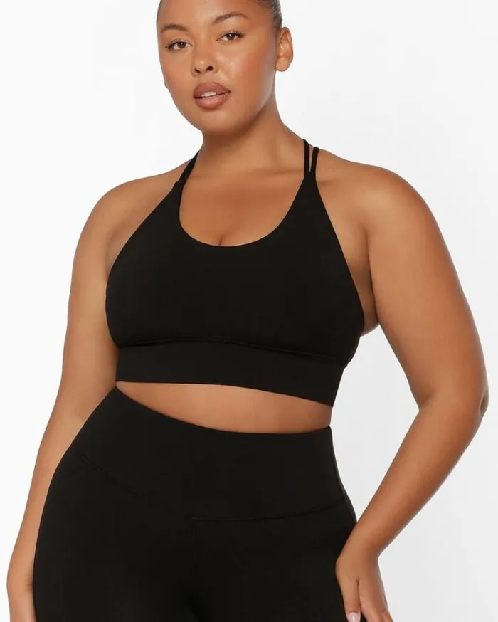 Women LORNA JANE Sports Bras Lotus Longline Sports Bra Black