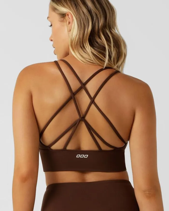 Women LORNA JANE Sports Bras Lotus Longline Sports Bra Espresso
