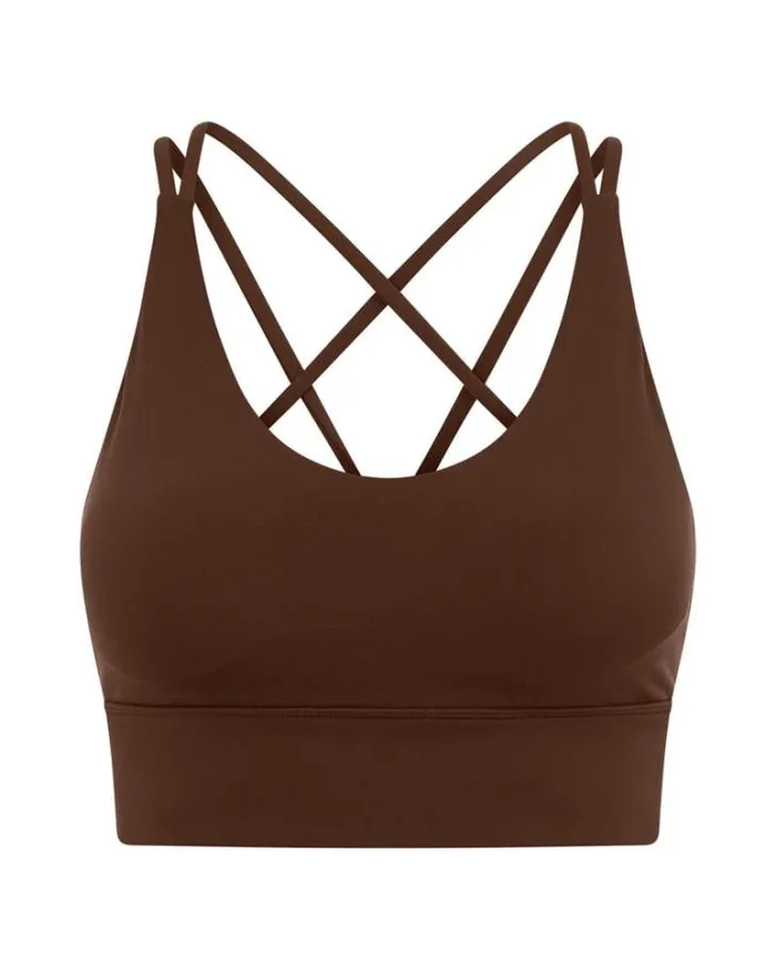 Women LORNA JANE Sports Bras Lotus Longline Sports Bra Espresso
