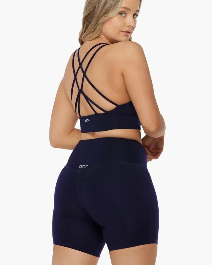 Women LORNA JANE Sports Bras Lotus Longline Sports Bra French Navy