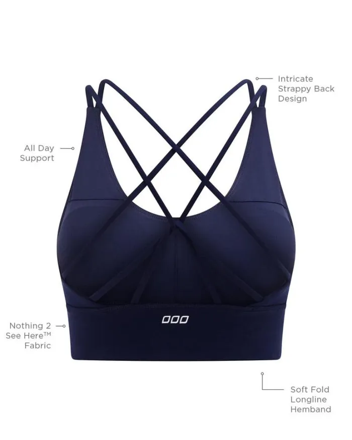 Women LORNA JANE Sports Bras Lotus Longline Sports Bra French Navy