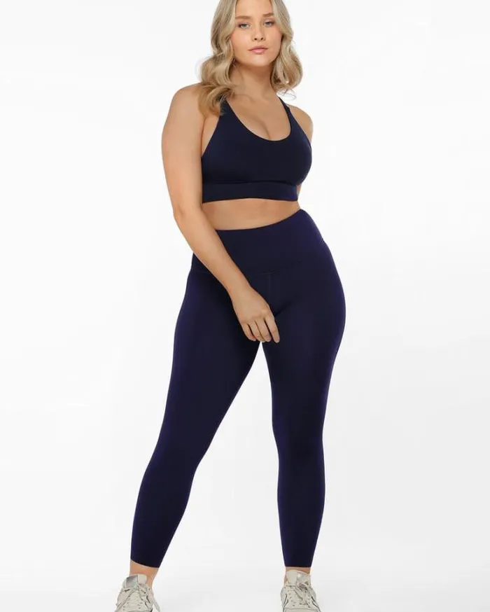 Women LORNA JANE Sports Bras Lotus Longline Sports Bra French Navy