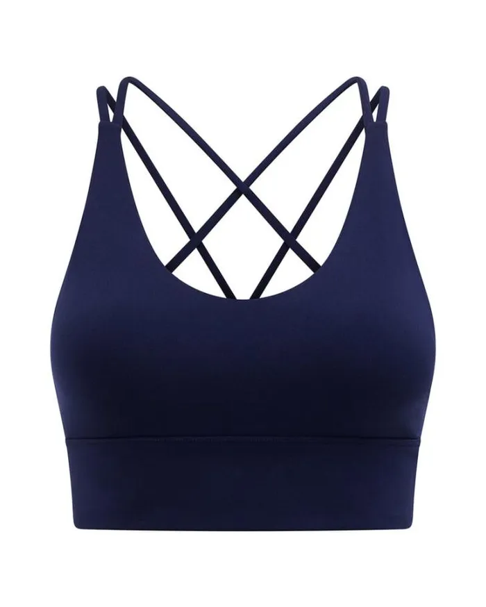 Women LORNA JANE Sports Bras Lotus Longline Sports Bra French Navy