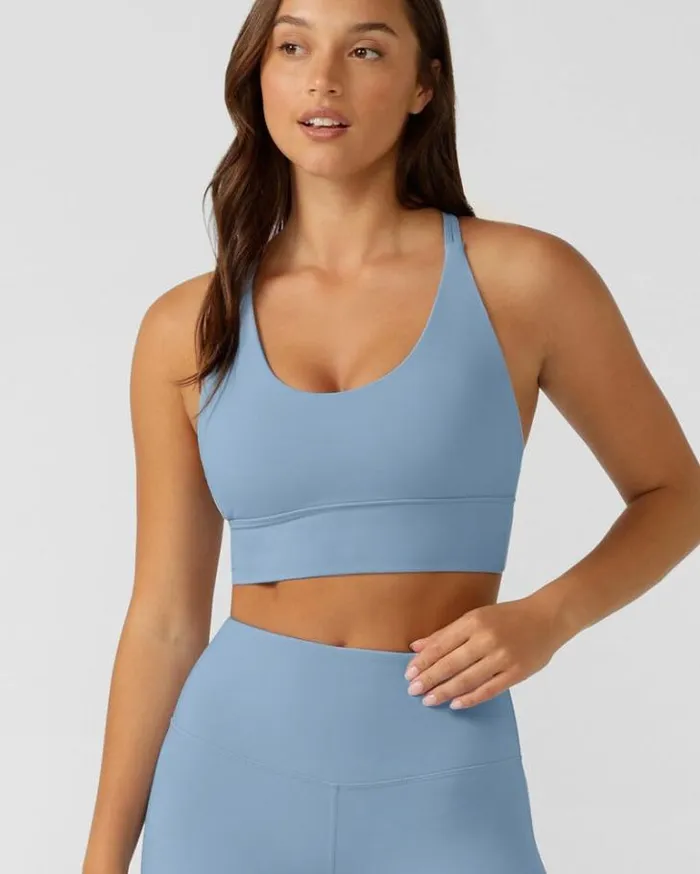 Women LORNA JANE Sports Bras Lotus Longline Sports Bra Moontide