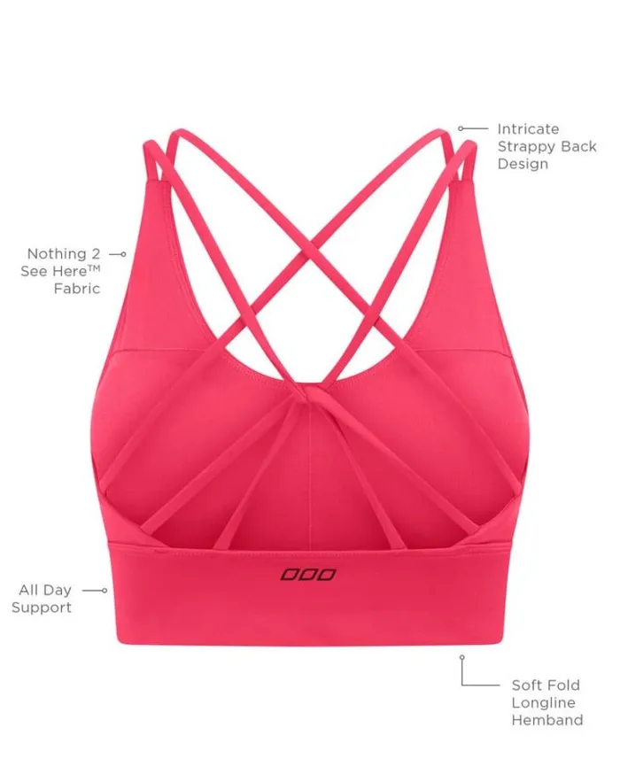 Women LORNA JANE Sports Bras Lotus Longline Sports Bra Neon Raspberry