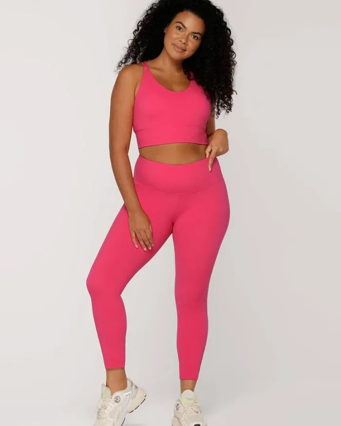 Women LORNA JANE Sports Bras Lotus Longline Sports Bra Neon Raspberry