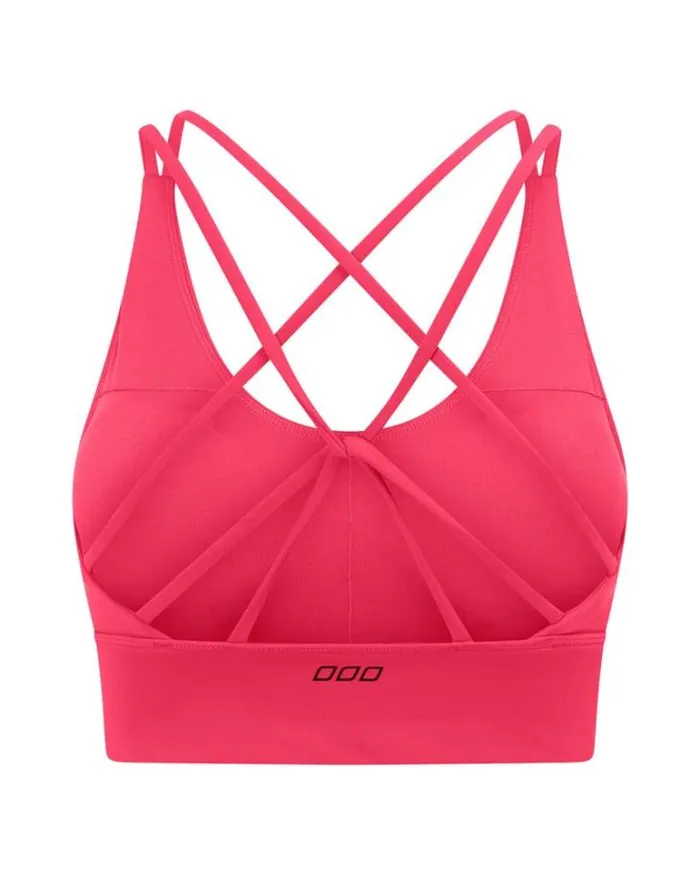 Women LORNA JANE Sports Bras Lotus Longline Sports Bra Neon Raspberry