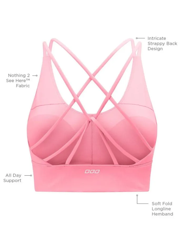Women LORNA JANE Sports Bras Lotus Longline Sports Bra Vivid Bubblegum
