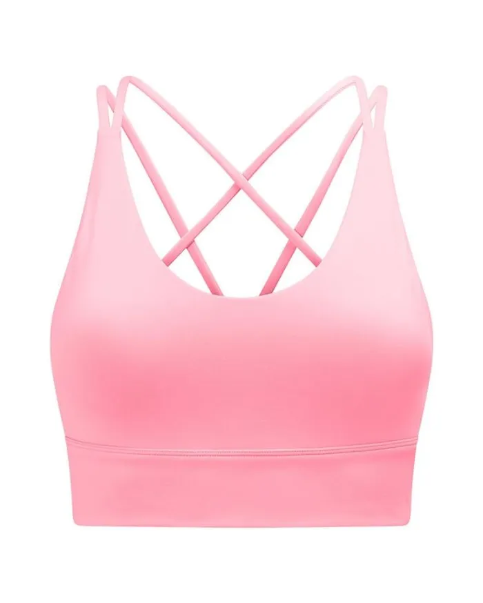 Women LORNA JANE Sports Bras Lotus Longline Sports Bra Vivid Bubblegum