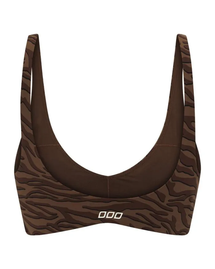 Women LORNA JANE Sports Bras Safari All Day Sports Bra Espresso Safari Print
