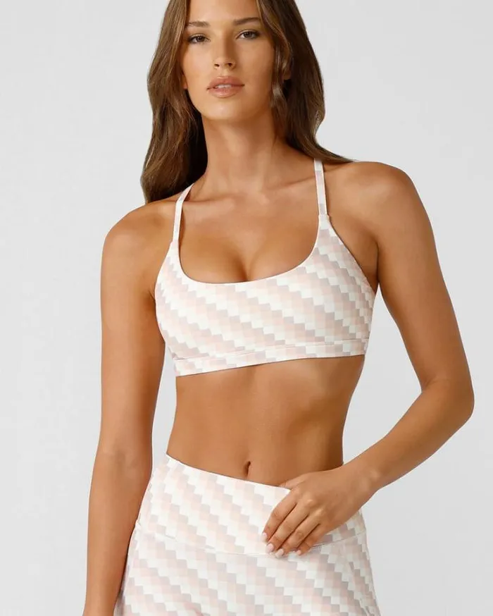 Women LORNA JANE Sports Bras Sunkissed Gingham Sports Bra Sunkissed Gingham Print