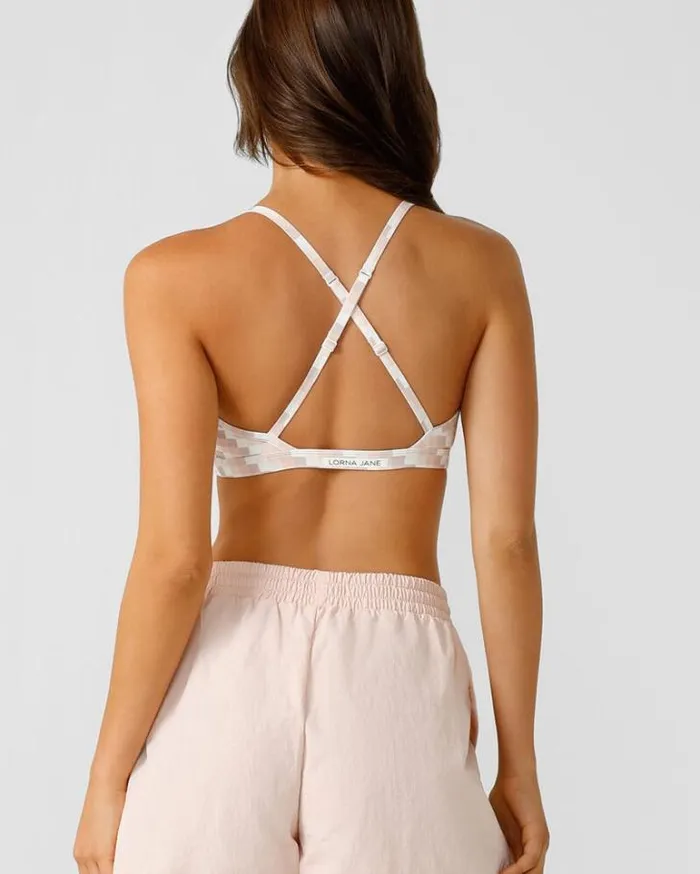 Women LORNA JANE Sports Bras Sunkissed Gingham Sports Bra Sunkissed Gingham Print