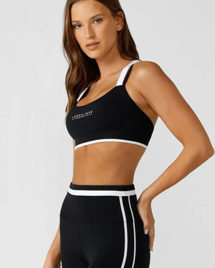 Women LORNA JANE Sports Bras Swift Motion Recycled High Support Sports Bra Black
