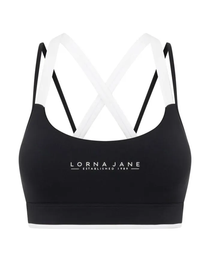 Women LORNA JANE Sports Bras Swift Motion Recycled High Support Sports Bra Black