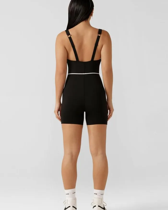 Women LORNA JANE Sports Bras Unstoppable No Ride 12cm Bodysuit Black