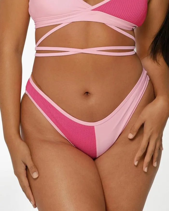 Women LORNA JANE Swimwear Cali Contrast Swim Brief Hot Fuchsia