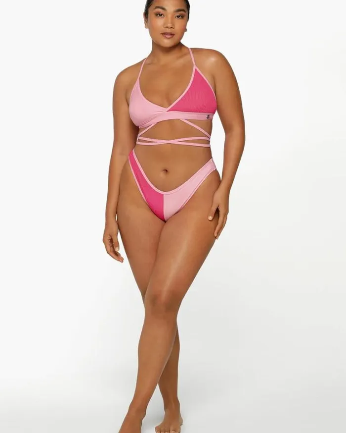 Women LORNA JANE Swimwear Cali Contrast Swim Brief Hot Fuchsia