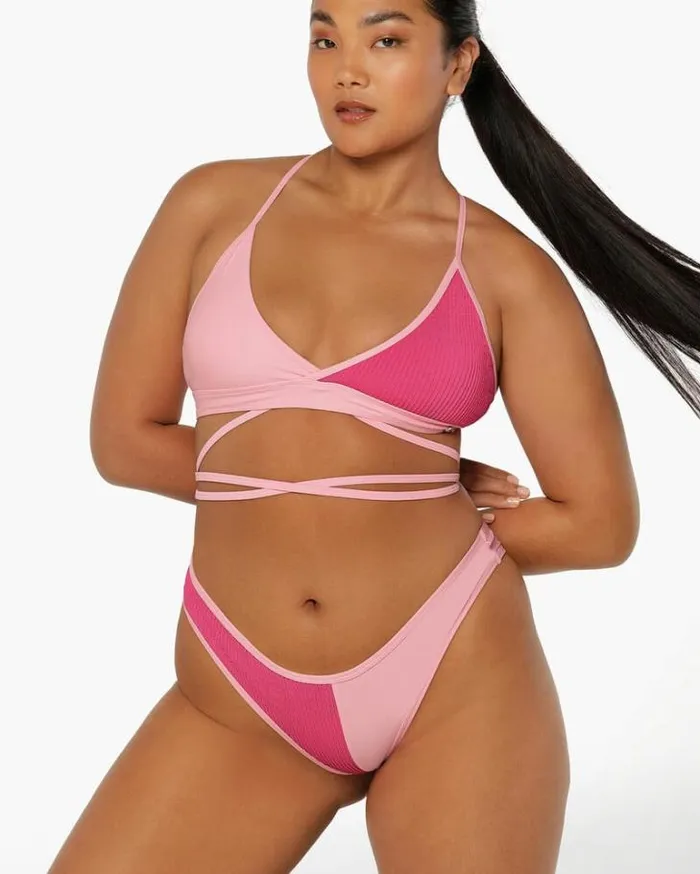 Women LORNA JANE Swimwear Cali Contrast Swim Brief Hot Fuchsia