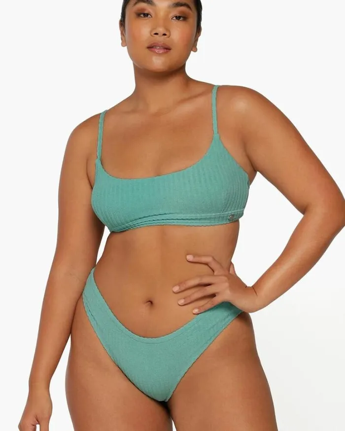 Women LORNA JANE Swimwear Sea Salt Terry Swim Bra Sea Grass