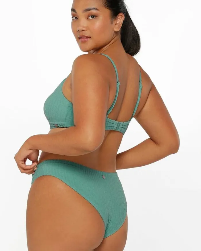 Women LORNA JANE Swimwear Sea Salt Terry Swim Bra Sea Grass