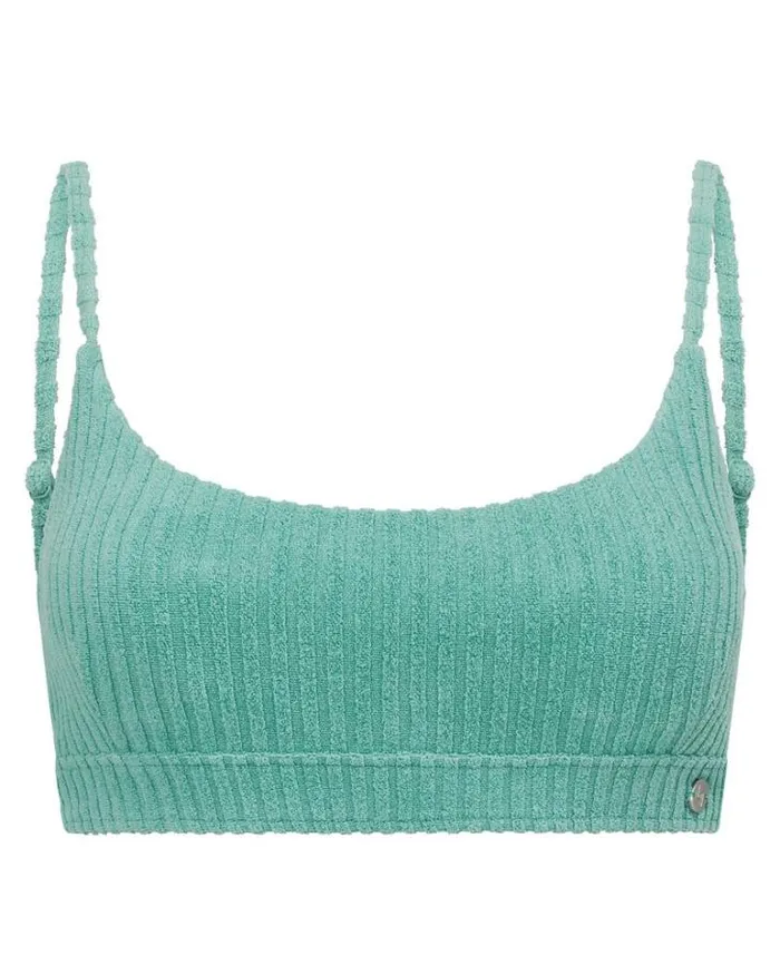Women LORNA JANE Swimwear Sea Salt Terry Swim Bra Sea Grass