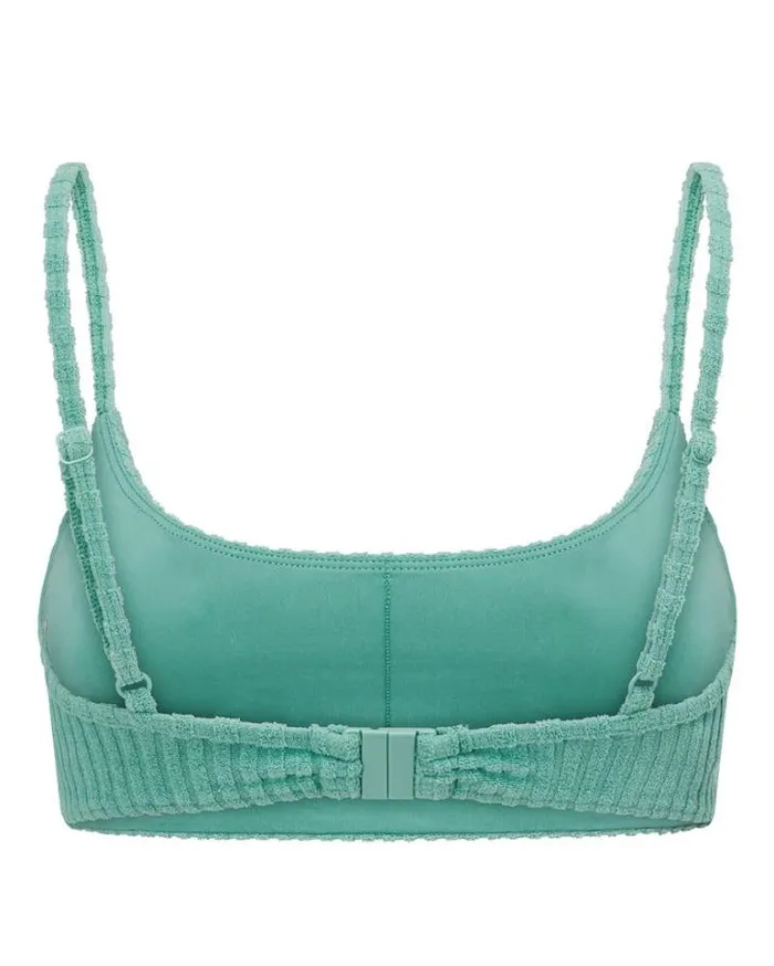 Women LORNA JANE Swimwear Sea Salt Terry Swim Bra Sea Grass