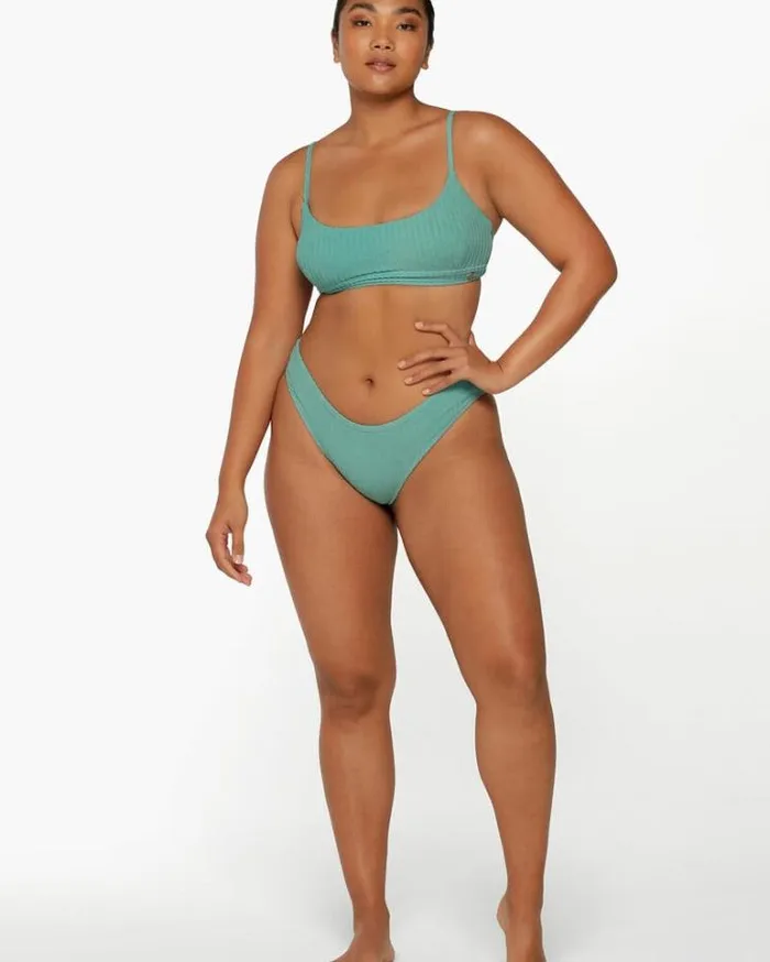 Women LORNA JANE Swimwear Sea Salt Terry Swim Brief Sea Grass