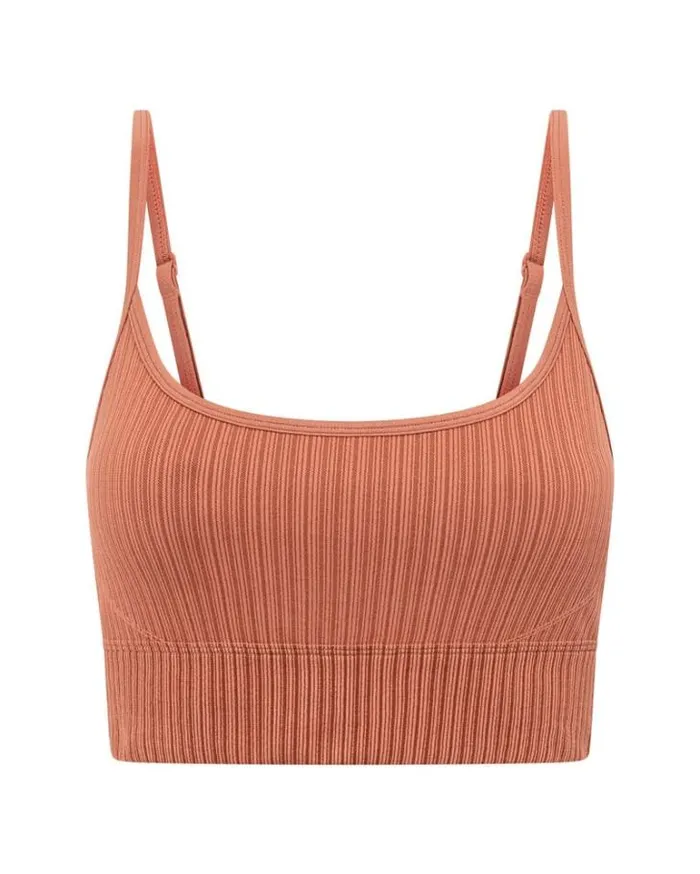 Women LORNA JANE Swimwear Seamless Swim Longline Sports Bra Rust