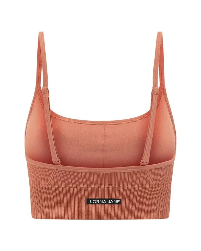 Women LORNA JANE Swimwear Seamless Swim Longline Sports Bra Rust