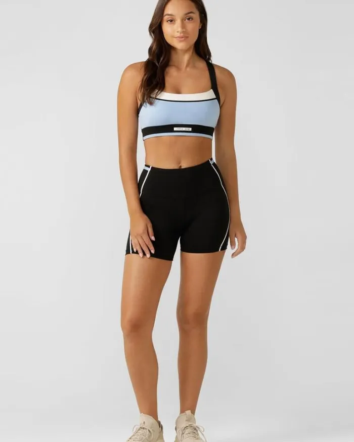 Women LORNA JANE Swimwear Sprint To Swim Pocket 12cm Bike Short Black Multi